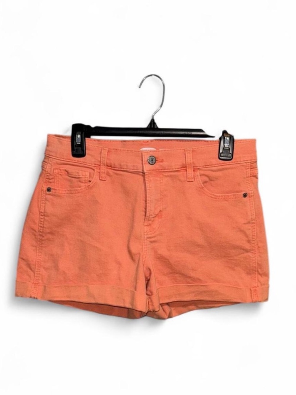 Old Navy Coral Boyfriend Mid-Rise Cuffed Hem Denim Shorts Women’s Size 6